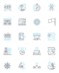 map-based navigation linear icons set gps vector image