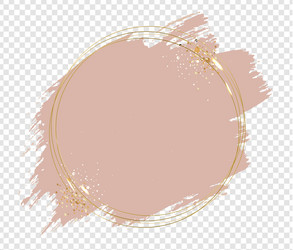 pink paint with golden frame ball transparent vector