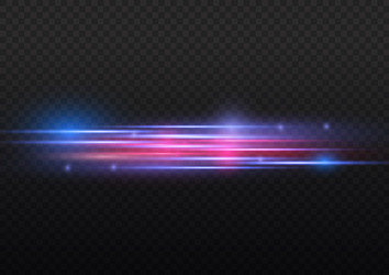 Horizontal light rays flash red line Royalty Free Vector