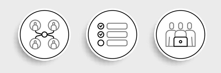 set line online class and task list icon vector image