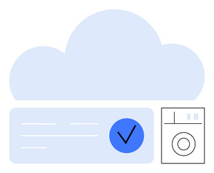 cloud storage system with data security vector image