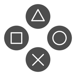 Joystick buttons solid icon game console vector