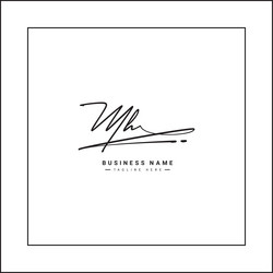 MH Initial Signature Logo - Elegant Script vector image