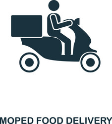 Moped food delivery icon mobile apps printing vector