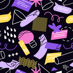 repeatable pattern of different doodles speech vector image