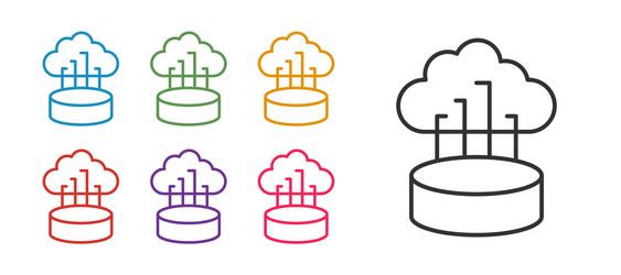 set line network cloud connection icon isolated vector image