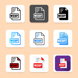 set webp format document icon can be used vector image