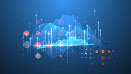 big data abstract digital futuristic wireframe vector image