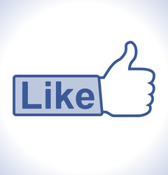 thumb up hand with like text on button vector image