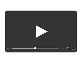 Video player for multimedia in flat design media vector