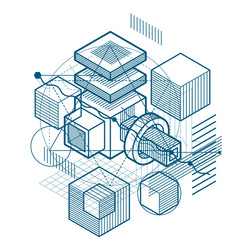 abstract background with isometric lines vector image
