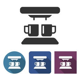 coffee machine icon in different variants vector image