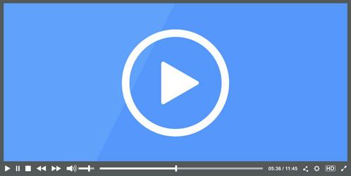 Flat clean video player for web vector