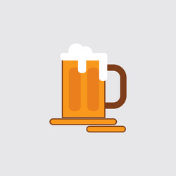 Flat stylized beer glass icon vector