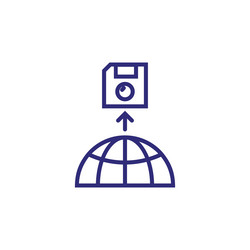 Global export line icon vector