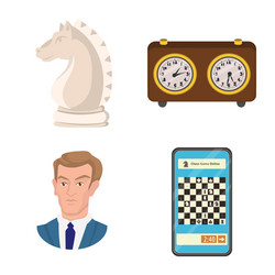 isolated object chess and game sign set vector image
