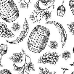 seamless pattern with the image of wine vector image