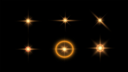 set of flare light background glow isolate vector image