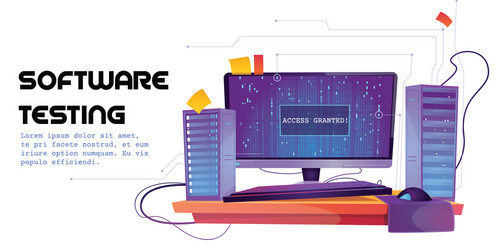 Software Testing Banner - Bug Detection vector image