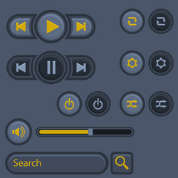 user interface music button design three vector image