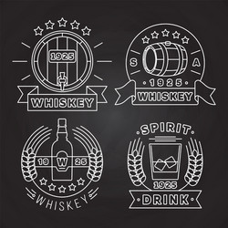 Vintage Whiskey & Drink Labels Vector Image