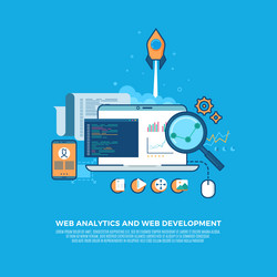 web analytics information and website development vector image