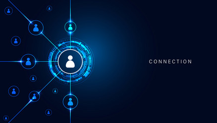 abstract network connection digital hi-tech vector image
