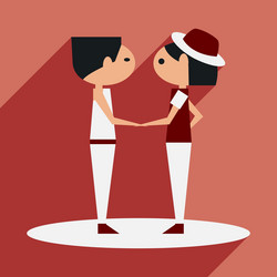 flat with shadow icon and mobile application vector image