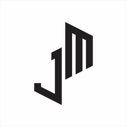 jm initial letters logo monogram with up to down vector image