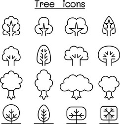 Trees icon set Royalty Free Vector Image - VectorStock