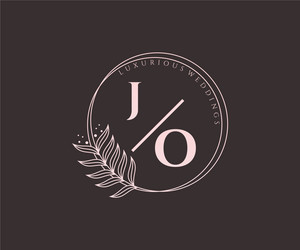 Jo initials letter wedding monogram logos Vector Image