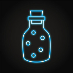 Gas jar neon icon in line style vector