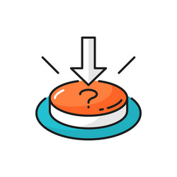 interrogation mark push button arrow point push-on vector image