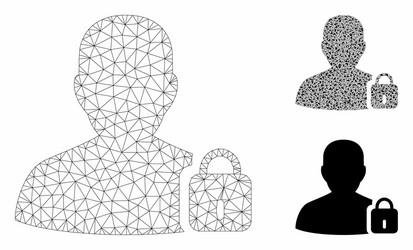 user lock mesh wire frame model vector image