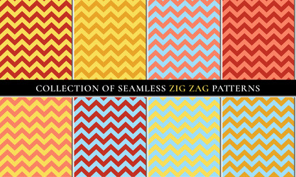 autumn set of seamless zigzag chevron pattern vector image
