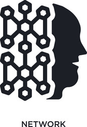 black network isolated icon simple element from vector image