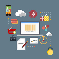flat scheme of web analytics information vector image