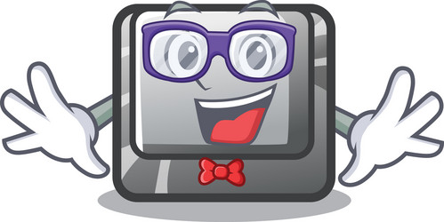 geek button i in character shape vector image