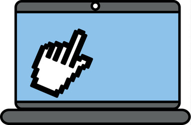 laptop computer with mouse pointer vector image