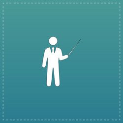 Man standing with pointer icon vector