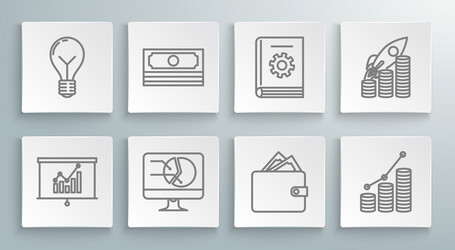 set line board with graph chart computer monitor vector image