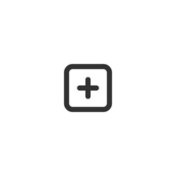 Add or plus square button icon sign symbol web vector