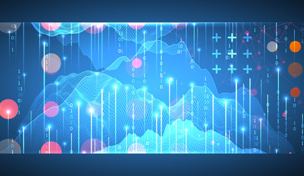 big data abstract digital futuristic wireframe vector image