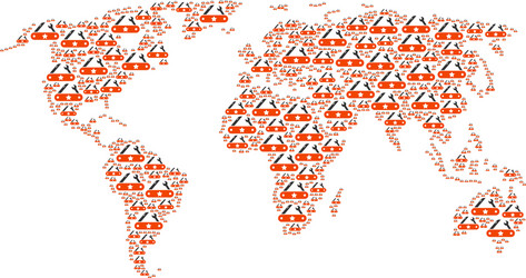global atlas pattern of universal multitool knife vector image