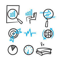 hand drawn simple set data analysis related vector image