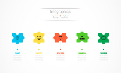 Infographic 5 options design elements vector