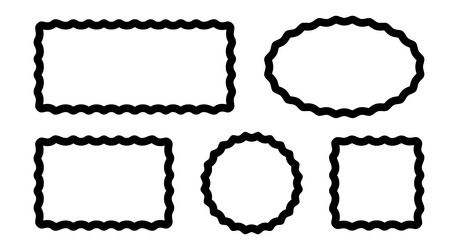 set of rectangle oval round and square frames vector image