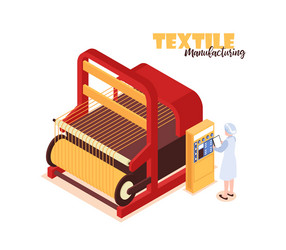 Isometric textile factory Royalty Free Vector Image