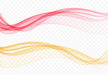 abstract transparent wave design element set vector image