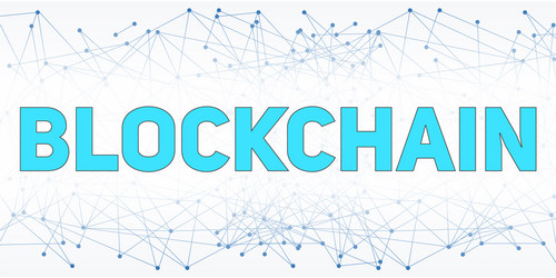 digital background of blockchain vector image